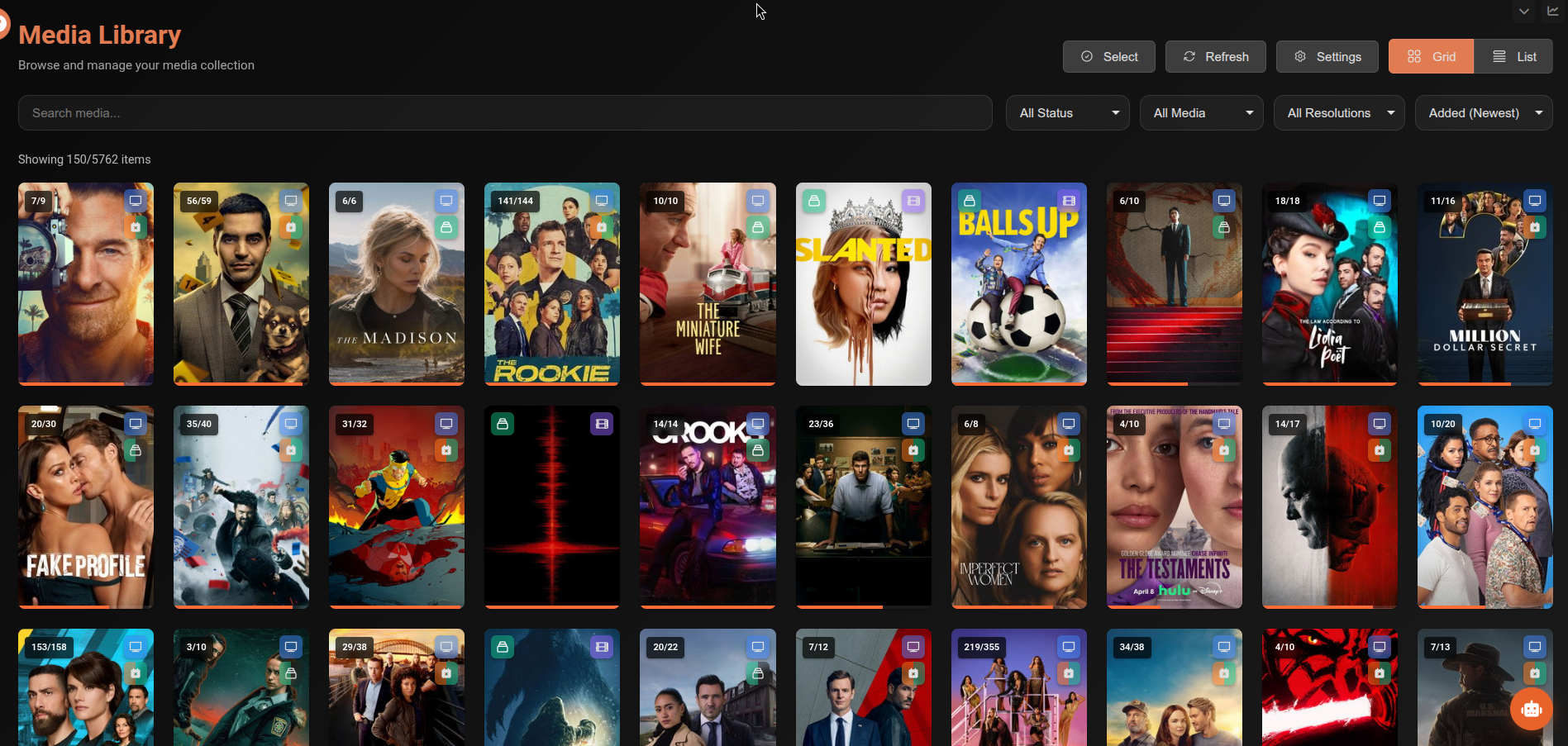 Library grid view