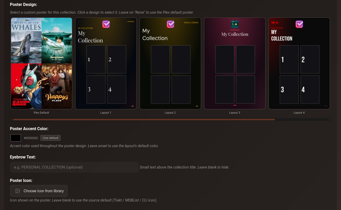 Poster Design settings