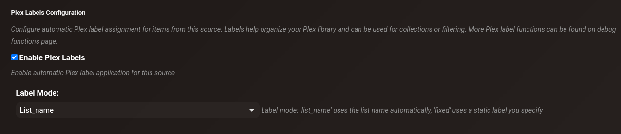 Plex Label Manager