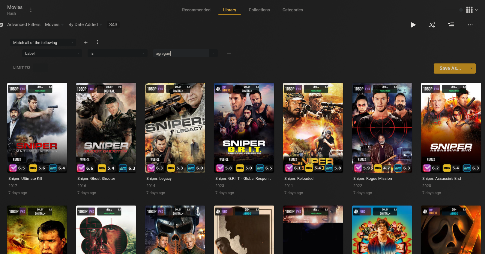 Plex smart collection using labels