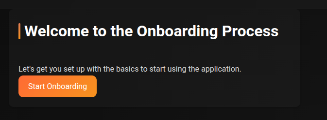 Onboarding welcome screen on Windows
